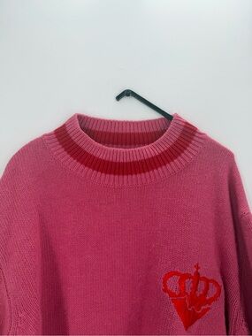 Thames MMXX. Men’s Pink Coeur De La Thames Logo Wool Cashmere Blend Sweater